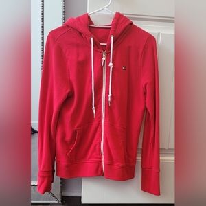 Tommy Hilfiger women's small red zip up hoodie